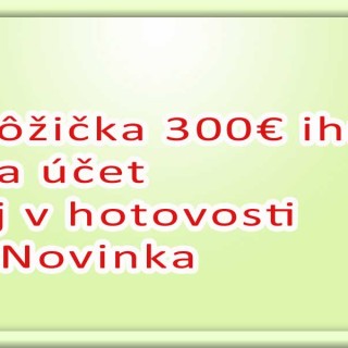Pôžička 300€ ihneď na účet aj v hotovosti