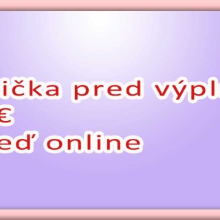 Pôžička pred výplatou 20 € ihneď online
